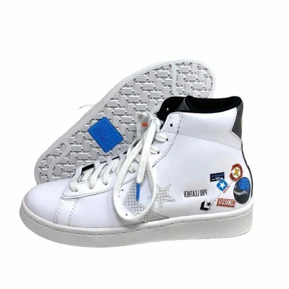 Converse Pro Leather High Skate Shoes Kids Women's 272446C Sneakers Multi White